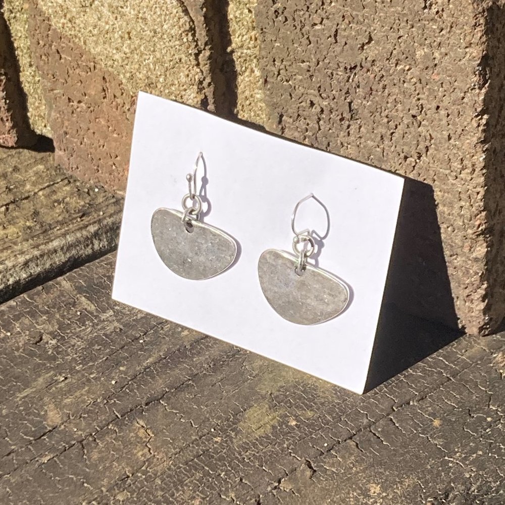 Retro Shape Silver Dangle Earrings